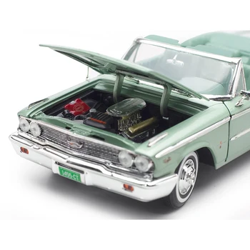 Diecast 1:18 מידה 1963 פורד 500 XL פתוח עם גג נפתח סגסוגת דגם המכונית אוסף קישוט מזכרת מתנה