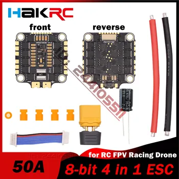 HAKRC 50A ESC 4 ב 1 8-bit חשמלי בקר מהירות 2-8S שאיבת שומן PWM BLHeli-S עבור RC FPV מירוץ 