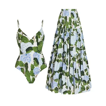 בציר הנשי רטרו, בגדי ים בגדי ים ירוק עמוק V חג Beachwear מעצב בגד ים לכסות הקיץ לגלוש ללבוש.