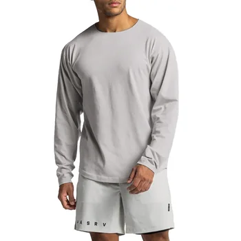 מכון כושר חולצת כדורסל לגברים-ג ' רזי תרגיל אימון יבש מהירה שרוול ארוך לספורטאים אימון ריצה ספורט חולצות